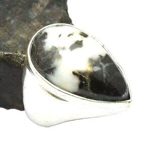 Buffalo Turquoise Gemstone Sterling Silver Man's Ring Sz 9.25